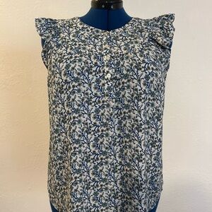 Floral Ruffle Sleeve Top